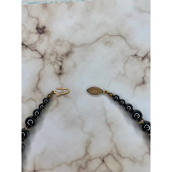 9Vintage Hematite 14k Necklace | Maximalist Hematite Jewelry |Protective Jewelry - Picture 6 of 7